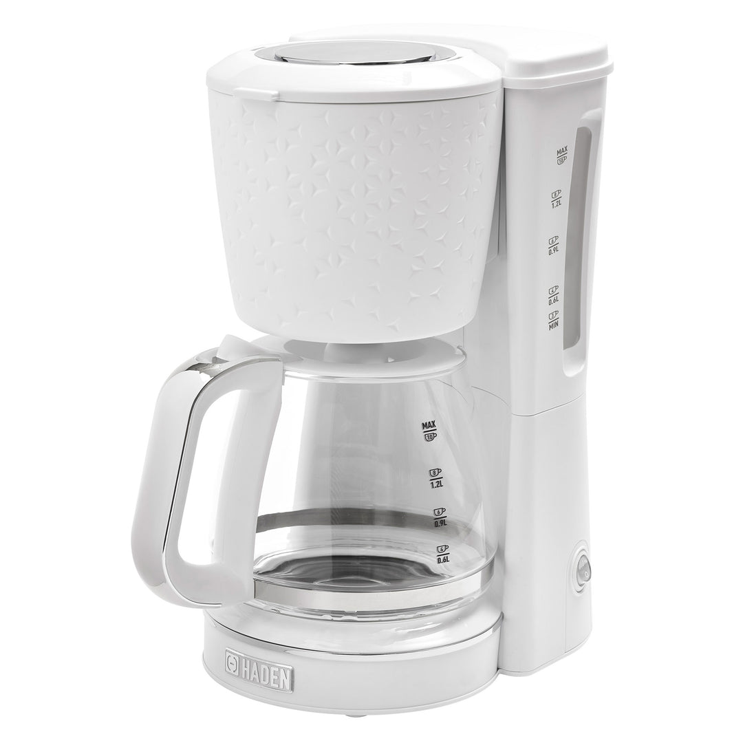 Haden Starbeck Sleek 10 Cup Drip Coffee Maker w/ Glass Carafe, White (Used)