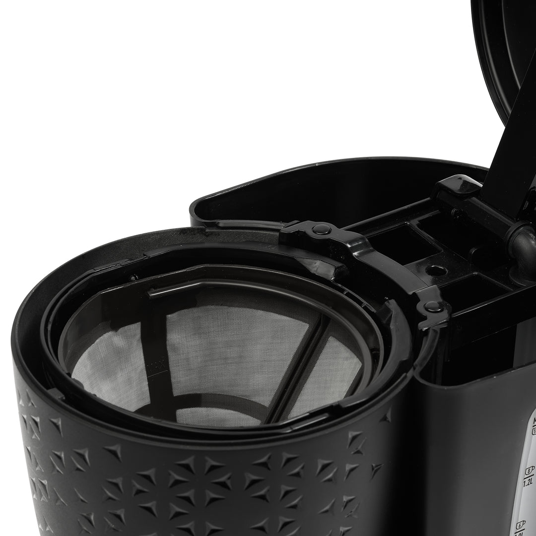 Haden Starbeck Coffee Machine, 10 Cup Coffee Maker, Black & Chrome (Open Box)