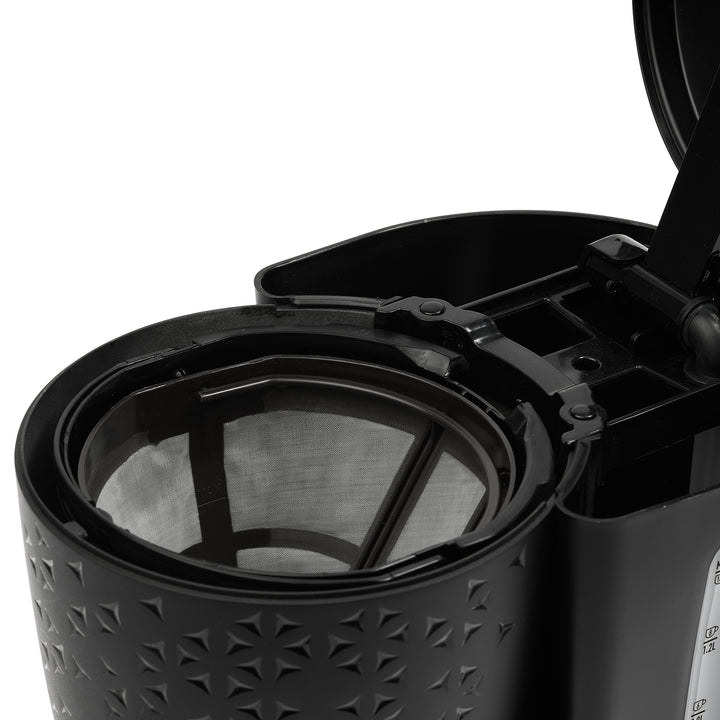 Haden Starbeck Coffee Machine, 10 Cup Coffee Maker, Black & Chrome (Open Box)