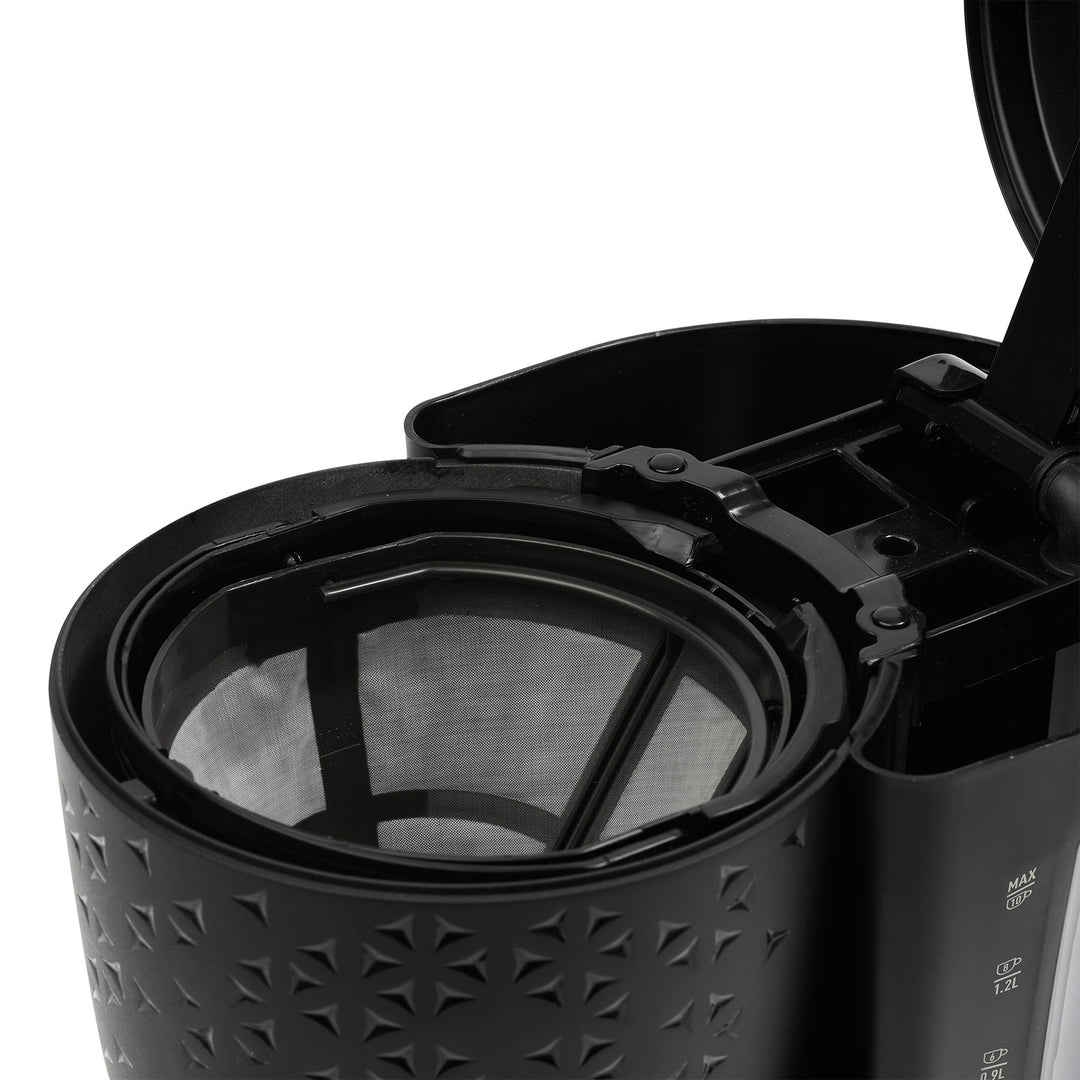 Haden Starbeck Coffee Machine, 10 Cup Auto Coffee Maker, Black & Chrome (Used)