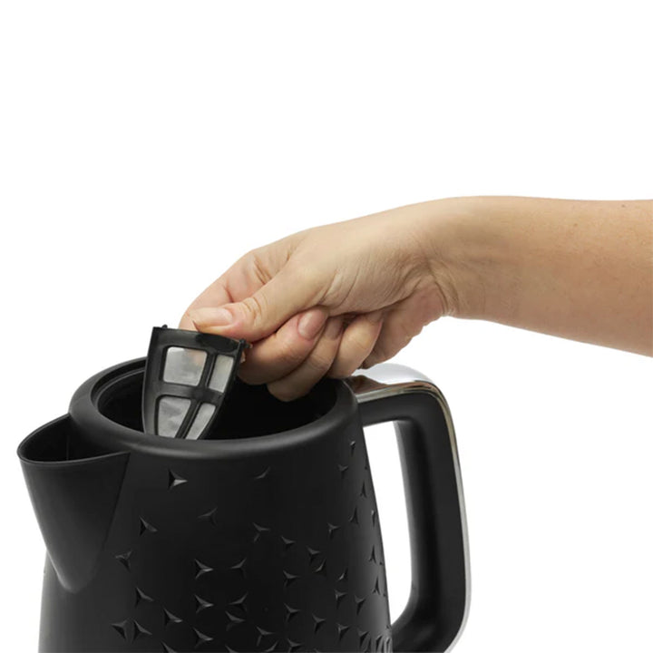 Haden 1.7 Liter Stainless Steel Electric Water Kettle, Black & Chrome (Open Box)