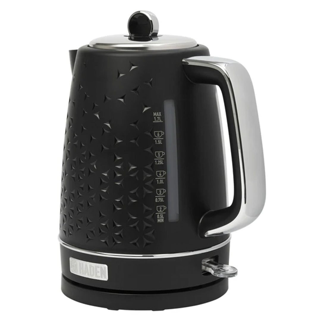 Haden 1.7 Liter Stainless Steel Electric Water Kettle, Black & Chrome (Open Box)