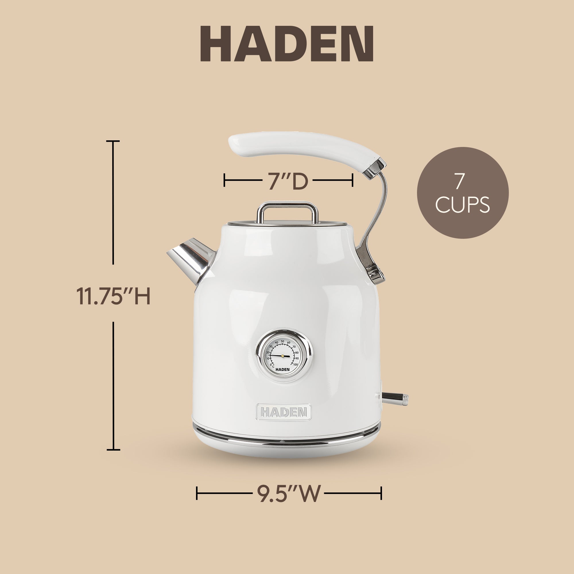 Haden Heritage 4 Slice Toaster & Dorset 1.7L Electric Water Kettle, Ivory/Chrome