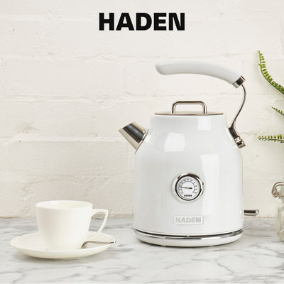 Haden Dorset 1.7 Liter Electric Water Kettle w/ 360-Degree Base, Ivory & Chrome - VMInnovations