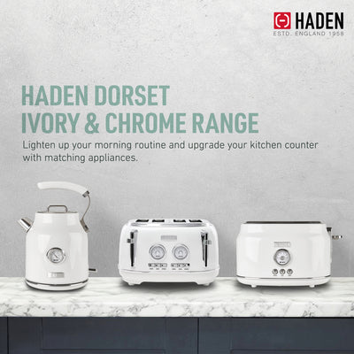 Haden Dorset 2 Slice Extra Wide Slot Stainless Steel Toaster w/Tray, Ivory(Used) - VMInnovations