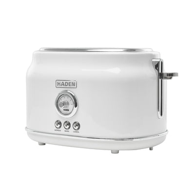 Haden Dorset 2 Slice Wide Slot Stainless Steel Toaster w/Tray, Ivory (Open Box) - VMInnovations