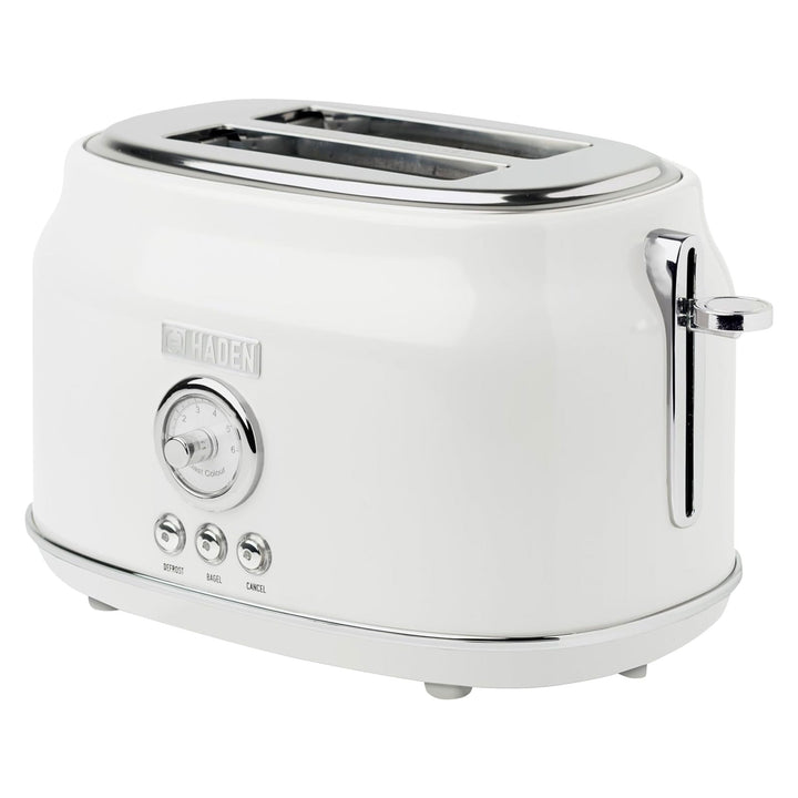 Haden Dorset 2 Slice Extra Wide Slot Stainless Steel Toaster w/Tray, Ivory(Used)