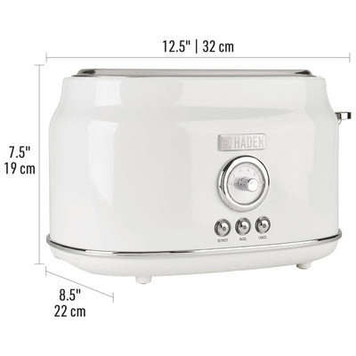 Haden Dorset 2 Slice Extra Wide Slot Stainless Steel Toaster w/Tray, Ivory(Used) - VMInnovations
