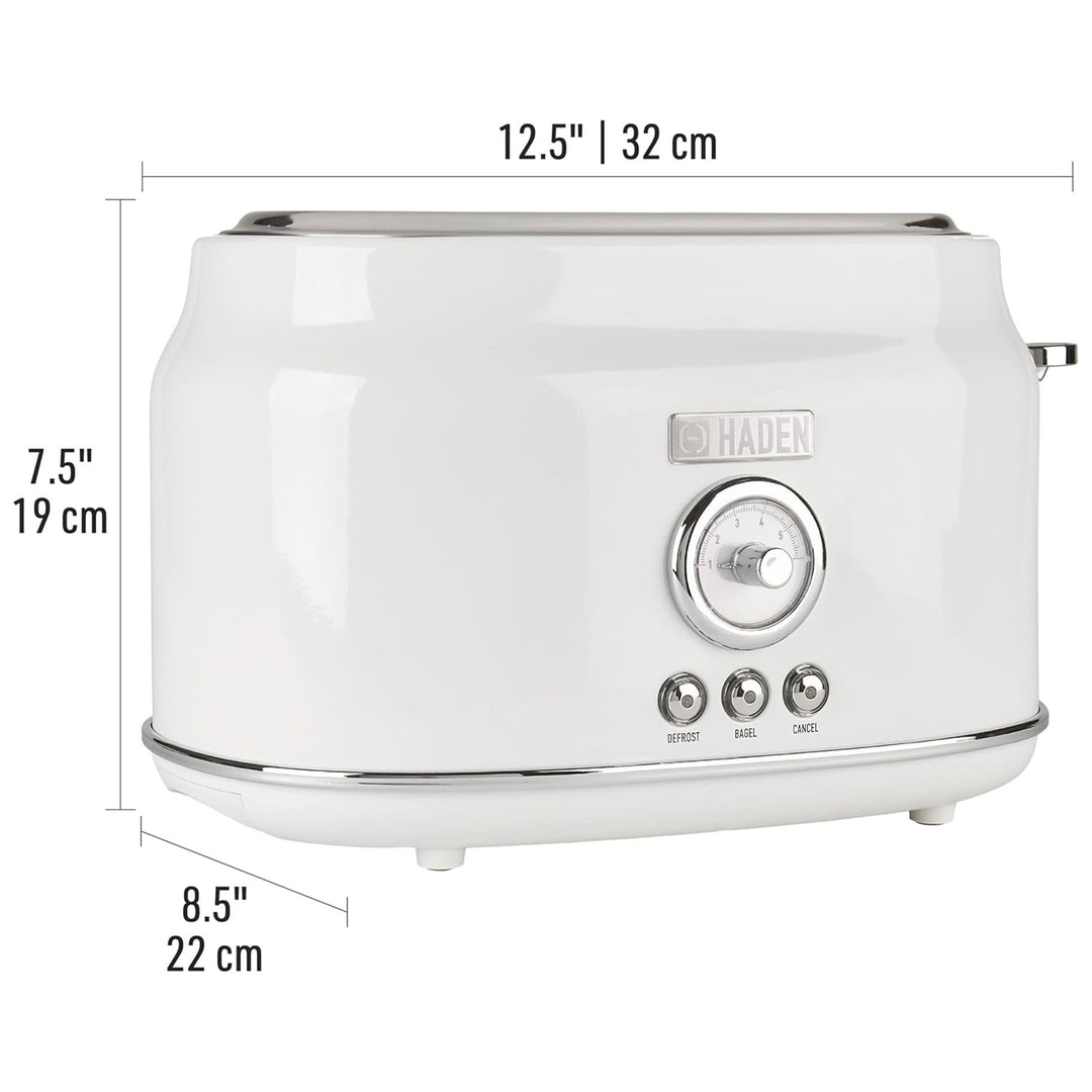 Haden Dorset 2 Slice Extra Wide Slot Stainless Steel Toaster w/Tray, Ivory(Used) - VMInnovations