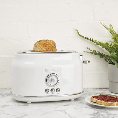 Haden Dorset 2 Slice Extra Wide Slot Stainless Steel Toaster w/Tray, Ivory(Used) - VMInnovations