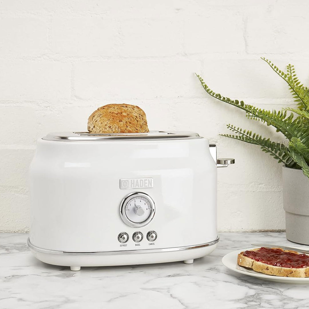 Haden Dorset 2 Slice Extra Wide Slot Stainless Steel Toaster w/Tray, Ivory(Used) - VMInnovations