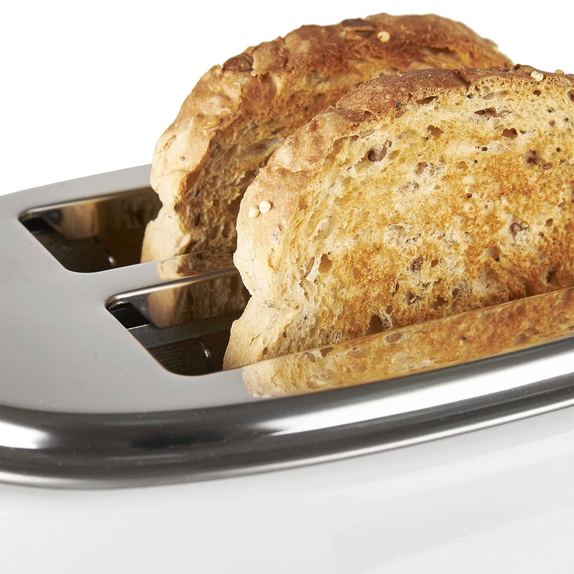 Haden Dorset 2 Slice Extra Wide Slot Stainless Steel Toaster with Tray, Ivory - VMInnovations