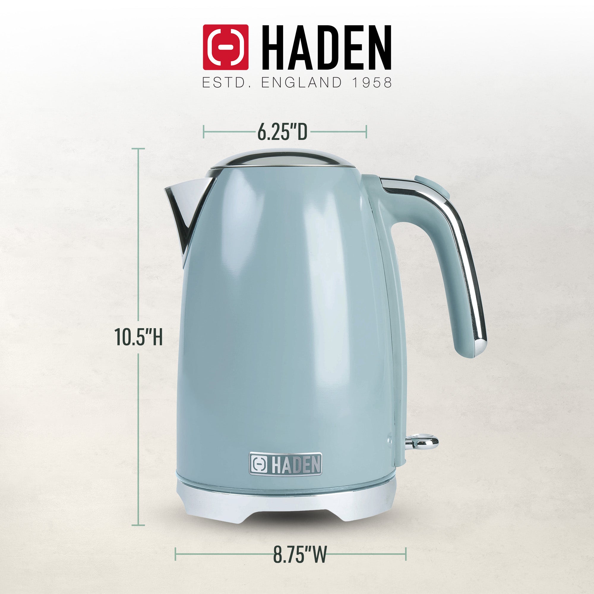 Haden Electric Kettle, Cordless 1.7L Hot Water Retro Boiler, Sky Blue (Open Box) - VMInnovations