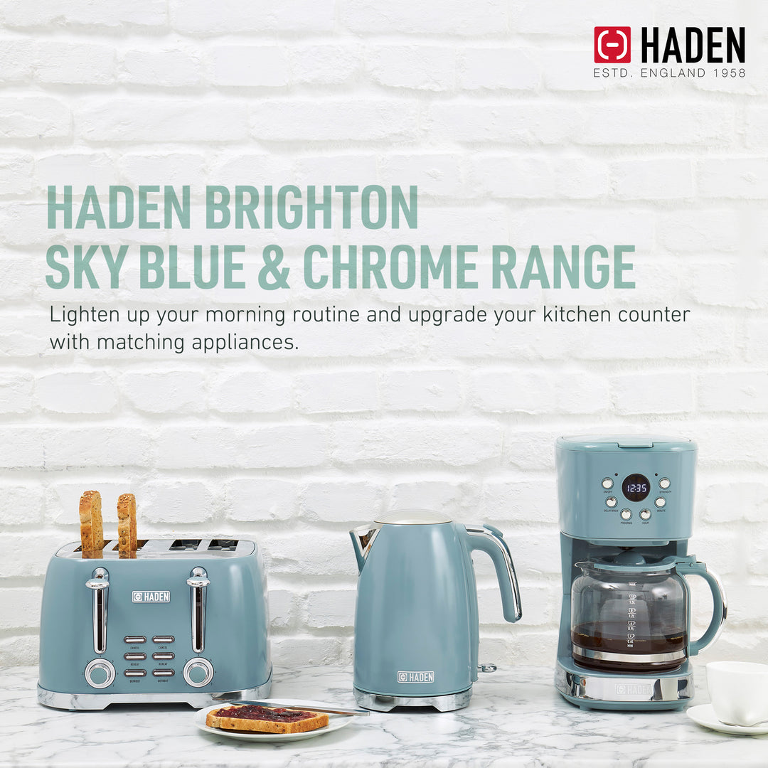 Haden Brighton Electric Kettle, Cordless 1.7L Hot Water Boiler, Sky Blue (Used)