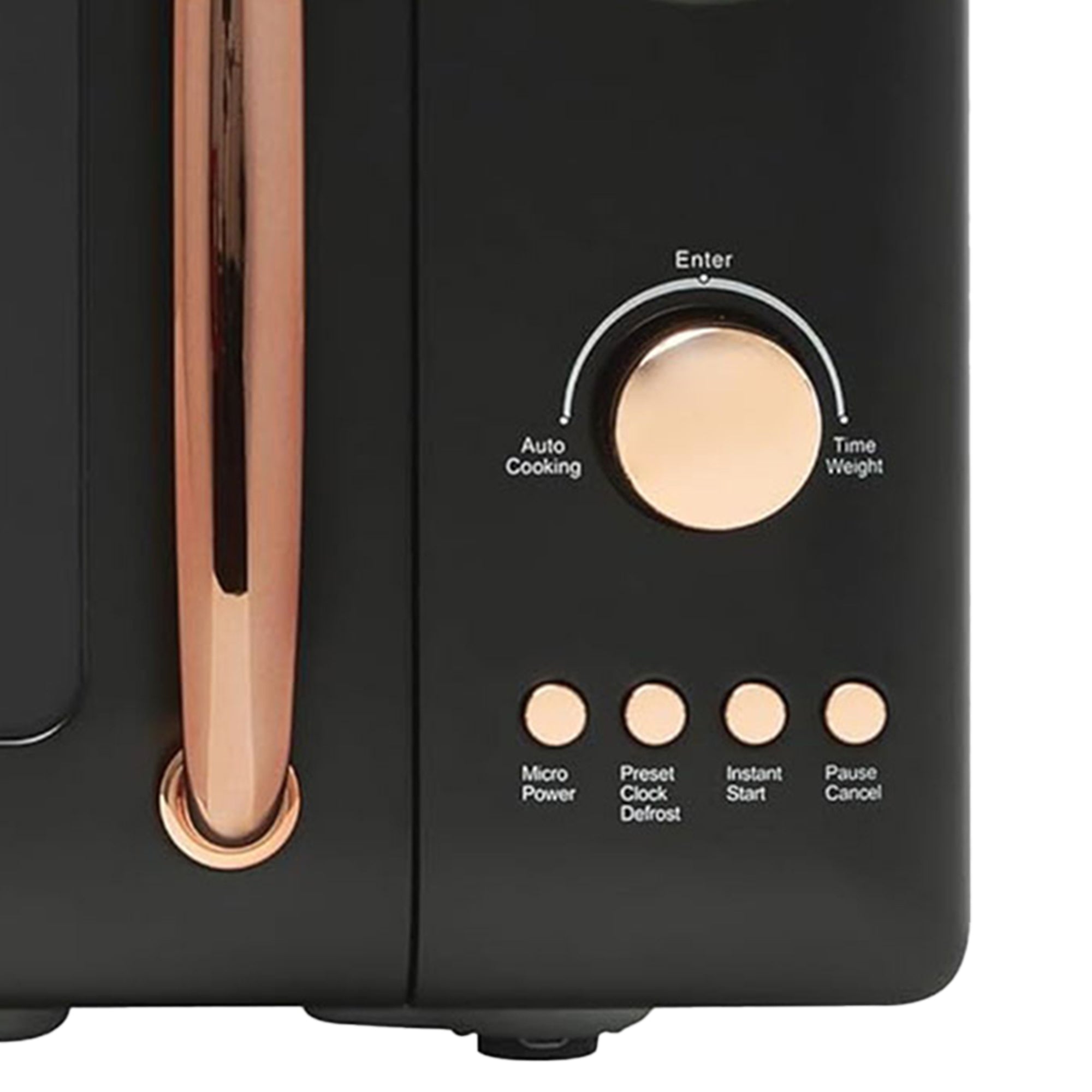 Haden 700 Watt 0.7 Cubic Foot Microwave Oven with Digital Controls, Black/Copper - VMInnovations