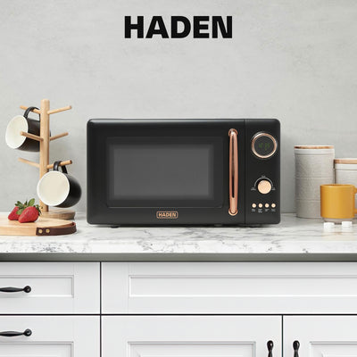 Haden 700 Watt 0.7 Cubic Foot Microwave Oven with Digital Controls, Black/Copper - VMInnovations