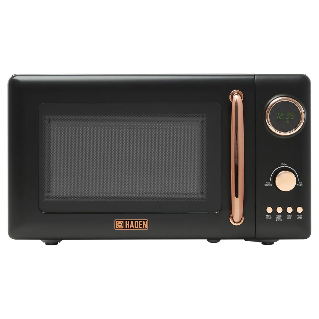 Haden 700 Watt 0.7 Cubic Foot Microwave w/ Digital Controls, Black/Copper (Used) - VMInnovations
