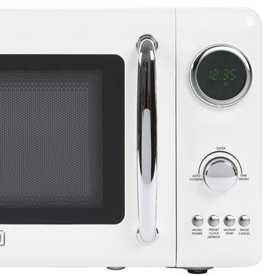 Haden 700 Watt 0.7 Cubic Foot Microwave Oven with Digital Controls, Ivory/Chrome - VMInnovations