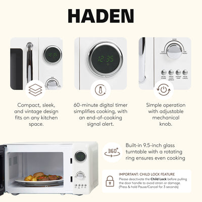 Haden 700 Watt 0.7 Cb Ft Microwave Oven w/Digital Controls, Ivory/Chrome (Used) - VMInnovations