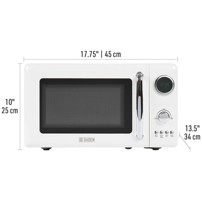 Haden 700 Watt 0.7 Cubic Ft Microwave w/Digital Controls, Ivory/Chrome(Open Box)