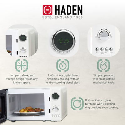 Haden 700 Watt 0.7 Cb Ft Microwave Oven w/Digital Controls, Ivory/Chrome (Used)