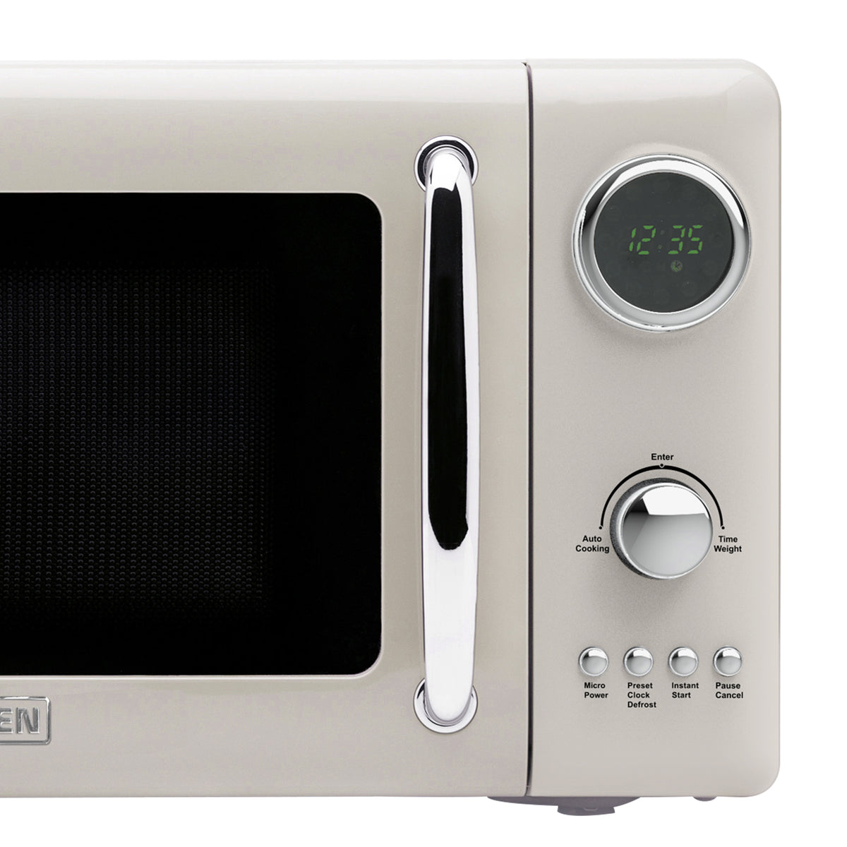 Haden 700 Watt 0.7 Cubic Foot Microwave w/Digital Controls, Putty/Chrome (Used)