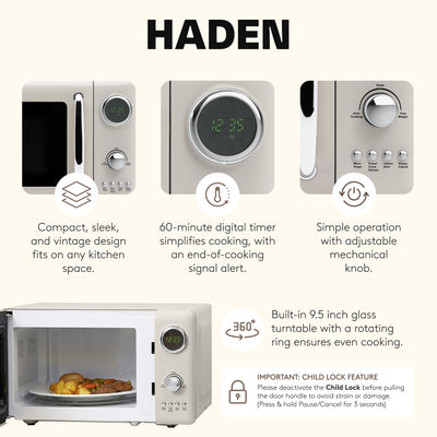 Haden 700 Watt 0.7 Cubic Foot Microwave w/Digital Controls, Putty/Chrome (Used) - VMInnovations
