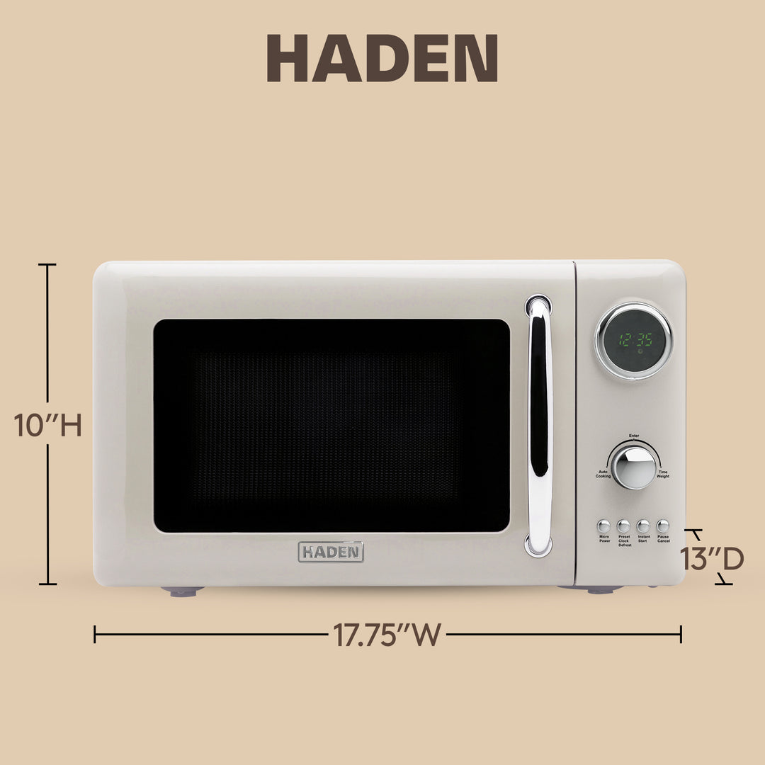 Haden 700 Watt 0.7 Cubic Foot Microwave Oven with Digital Controls, Putty/Chrome