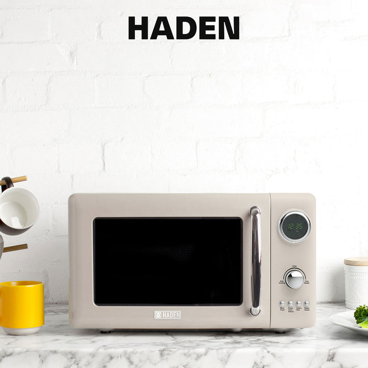 Haden 700 Watt 0.7 Cubic Foot Microwave Oven with Digital Controls, Putty/Chrome