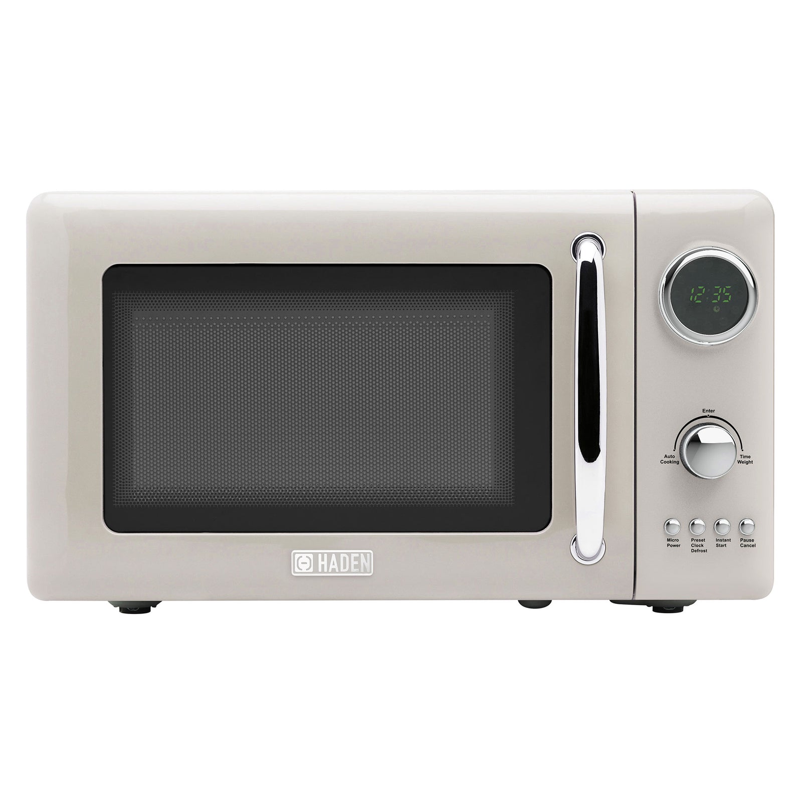 Haden 700 Watt 0.7 Cubic Foot Microwave Oven with Digital Controls, Putty/Chrome - VMInnovations
