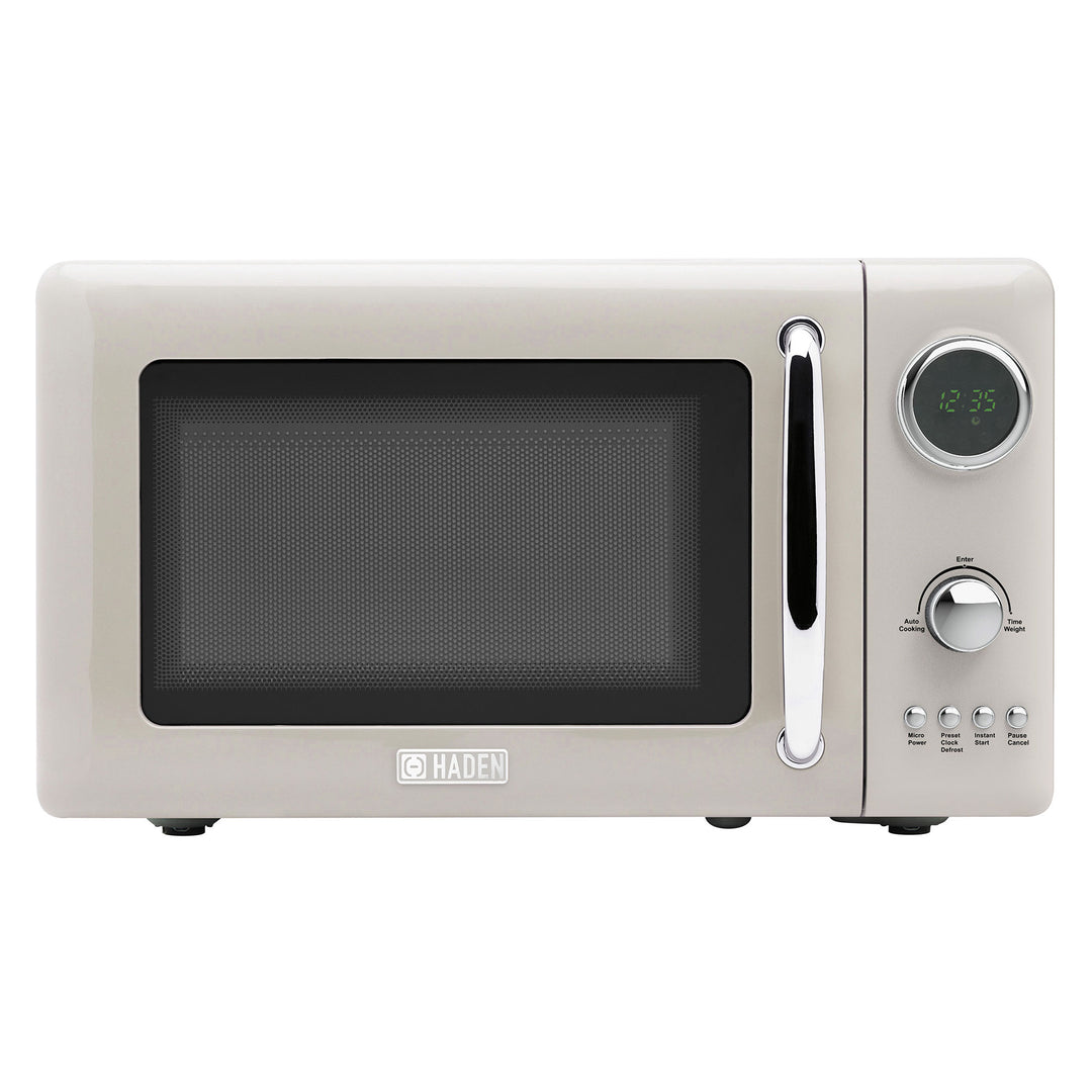 Haden 700 Watt Microwave Oven w/Digital Controls, Putty/Chrome (Open Box)