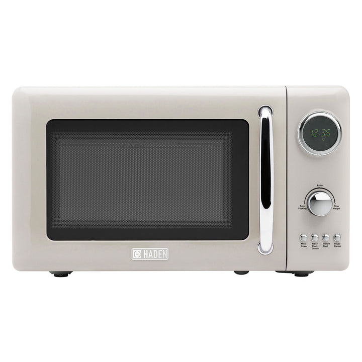 Haden 12 Cup Coffee Maker Machine & 700W Digital Microwave Oven, Putty/Chrome