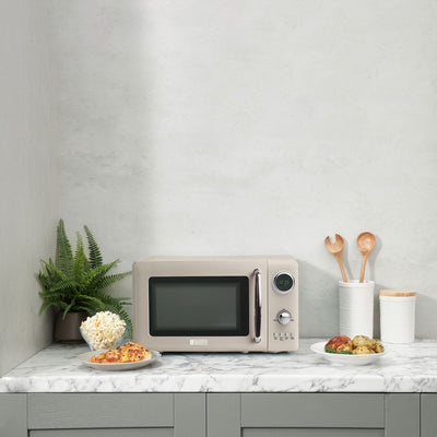 Haden 700 Watt Microwave Oven w/Digital Controls, Putty/Chrome (Open Box) - VMInnovations