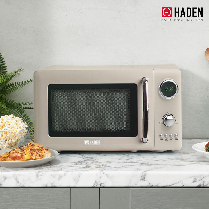 Haden 700 Watt 0.7 Cubic Foot Microwave Oven with Digital Controls, Putty/Chrome