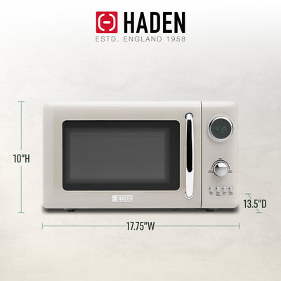 Haden 12 Cup Coffee Maker Machine & 700W Digital Microwave Oven, Putty/Chrome
