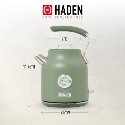 Haden Dorset 1.7L Electric Water Kettle w/360-Degree Base, Cedar Green(Open Box)