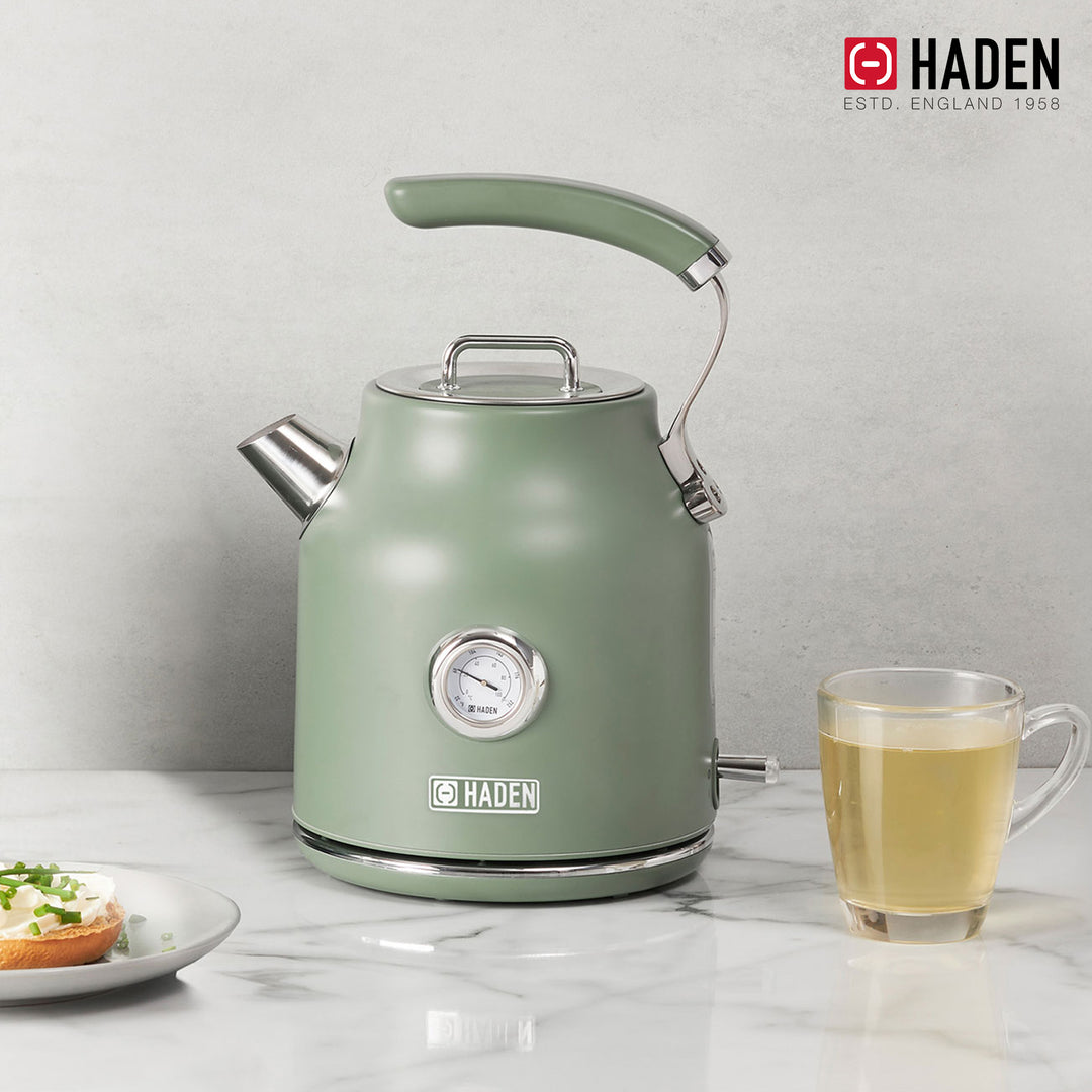 Haden Dorset 1.7 Liter Electric Water Kettle with 360-Degree Base, Cedar Green