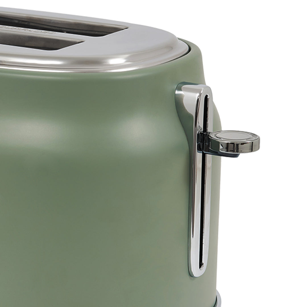 Haden Dorset 2 Slice Wide Slot Stainless Steel Toaster, Cedar Green & Chrome