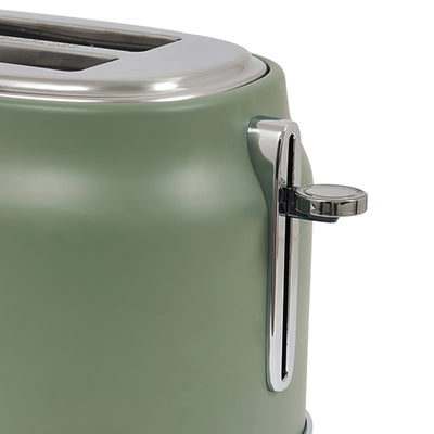 Haden Dorset 2 Slice Wide Slot Stainless Steel Toaster, Cedar Green & Chrome - VMInnovations
