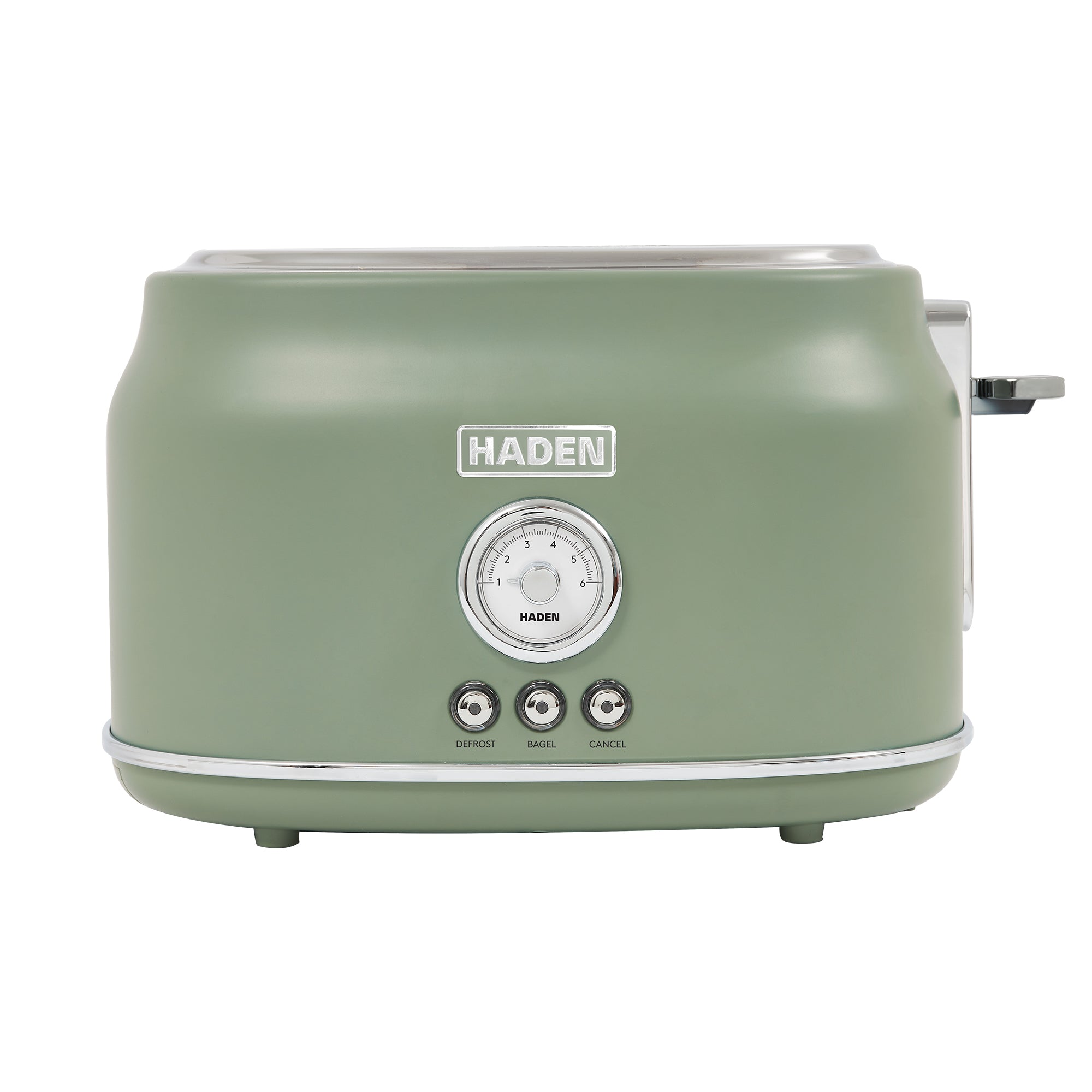 Haden Dorset 2 Slice Wide Slot Stainless Steel Toaster, Cedar Green & Chrome - VMInnovations