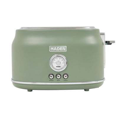 Haden Dorset 2 Slice Wide Slot Stainless Steel Toaster, Cedar Green & Chrome - VMInnovations