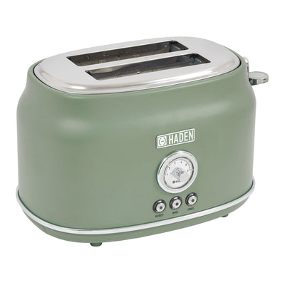 Haden 2 Slice Wide Slot Stainless Steel Toaster, Cedar Green & Chrome (Used)