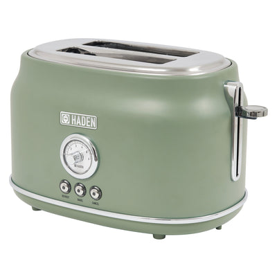 Haden 2 Slice Wide Slot Stainless Steel Toaster, Cedar Green & Chrome (Used)