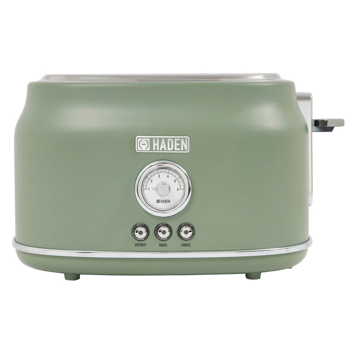 Haden 2 Slice Wide Slot Stainless Steel Toaster, Cedar Green & Chrome (Used) - VMInnovations
