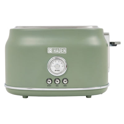 Haden 2 Slice Wide Slot Stainless Steel Toaster, Cedar Green & Chrome (Used)