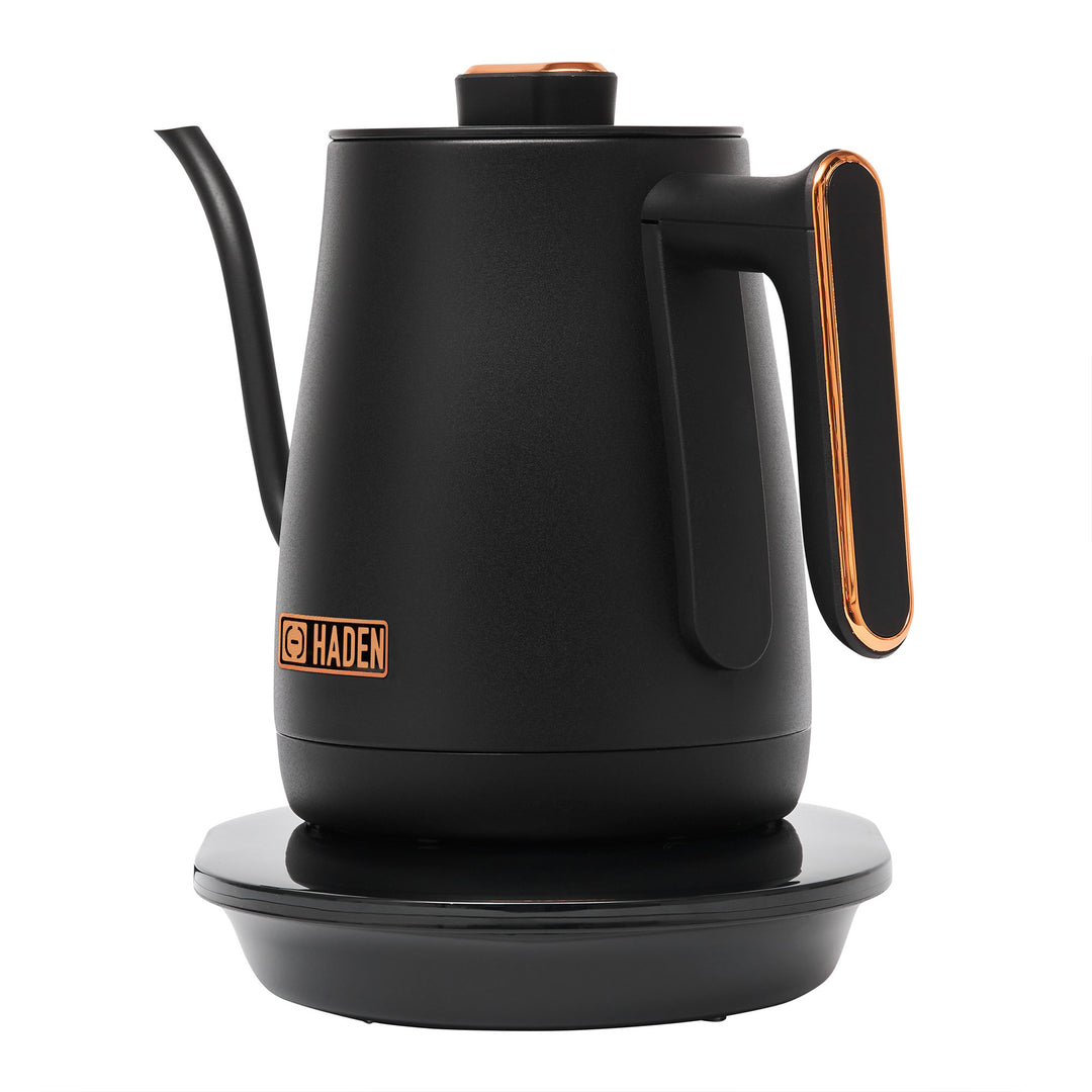 Haden Electric Tea Kettle, Gooseneck, 0.6L Teapot, Black/Copper (Open Box)