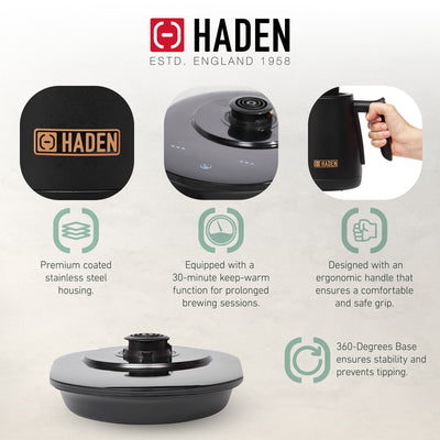 Haden Electric Tea Kettle, Gooseneck, 0.6L Teapot, Black/Copper (Open Box) - VMInnovations