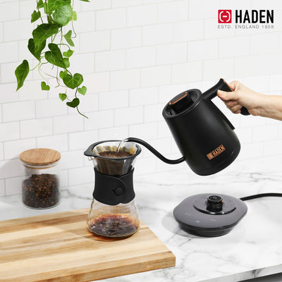 Haden Electric Tea Kettle, Gooseneck, 0.6L Teapot, Black/Copper (Open Box) - VMInnovations