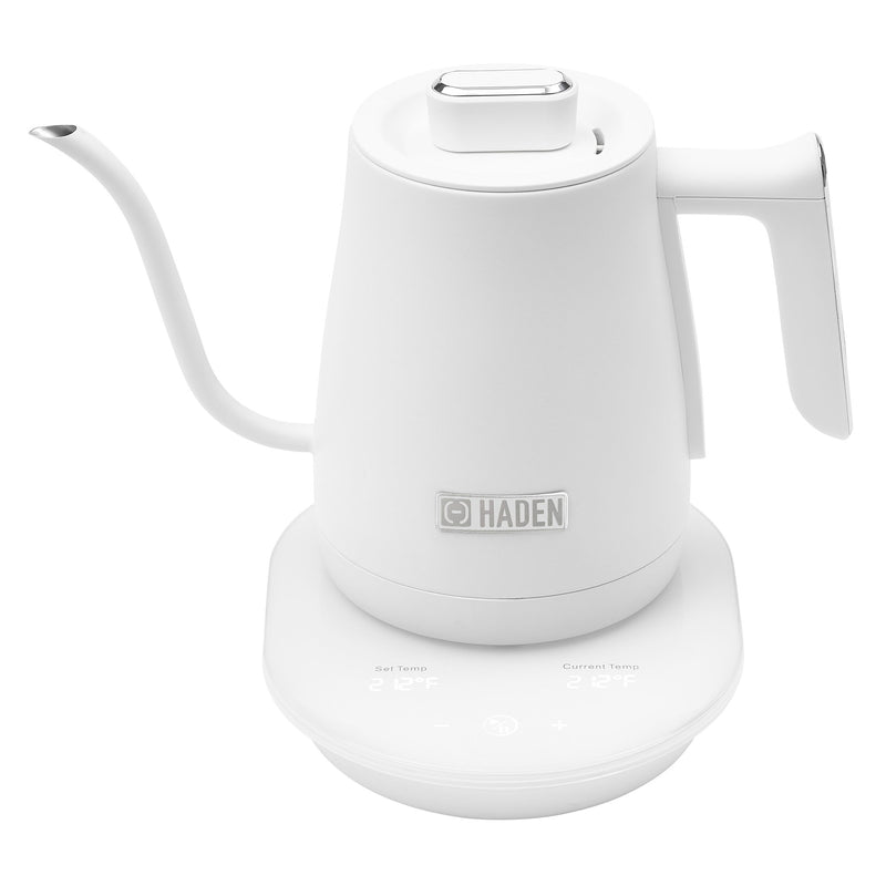 Haden Electric Tea Kettle, Gooseneck Hot Water Boiler, 0.6L Teapot, Ivory/Chrome