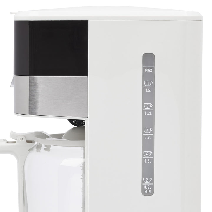 Haden Quintessential 12 Cup Programmable Digital Coffee Maker, Ivory/Chrome